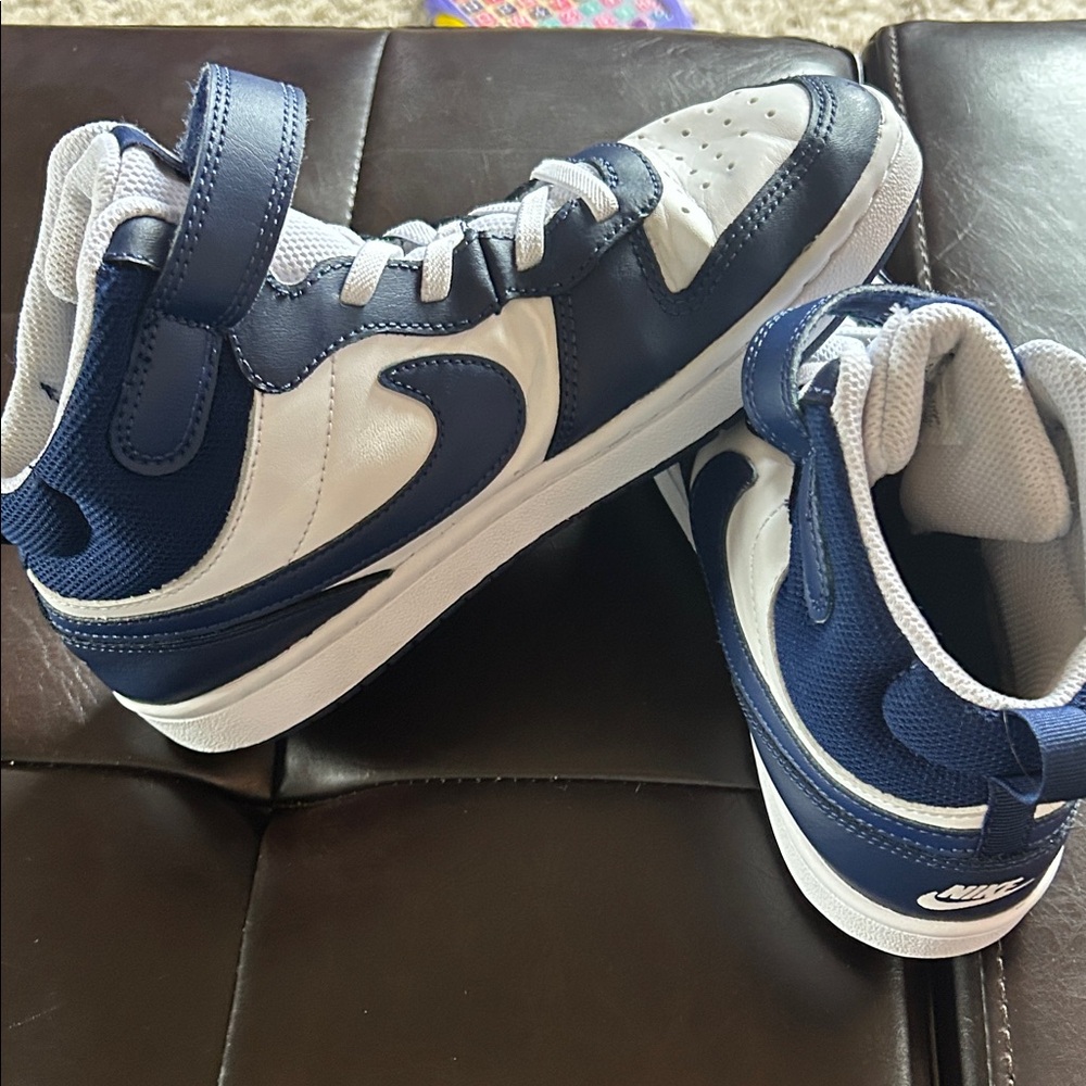 Nike Kids Basketball Blue and White Hi Top Sneakers - Picture 7 of 8